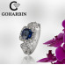 Diamond and sapphire ring